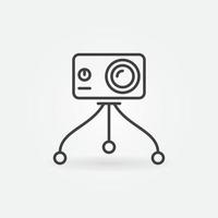 Camera on Tripod vector outline concept icon