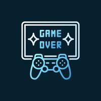 Game Over vector colorful line icon - gamepad with TV symbol