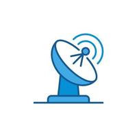 Parabolic Satellite Antenna vector concept colored icon