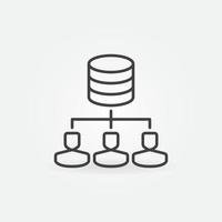 People Data Mining vector thin line concept icon