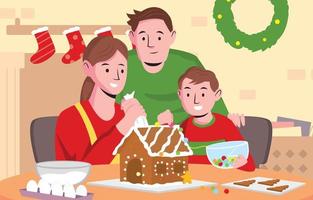 Decorating Ginger Bread House vector