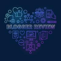 Blogger Review Heart vector colorful concept linear illustration