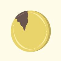 ilustración de vector de moneda de chocolate simple para diseño gráfico y elemento decorativo