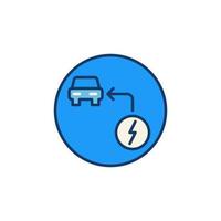 Electric car Charging vector concept round colored icon