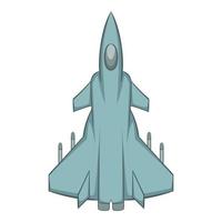 Military jet icon, cartoon style vector