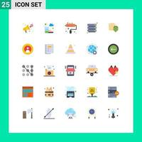 Flat Color Pack of 25 Universal Symbols of dollar server time files cloud Editable Vector Design Elements