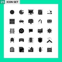 Universal Icon Symbols Group of 25 Modern Solid Glyphs of notes heart stare date safety Editable Vector Design Elements