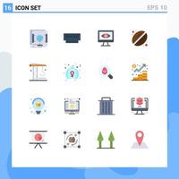 16 Universal Flat Color Signs Symbols of machinery construction memory drink bean Editable Pack of Creative Vector Design Elements