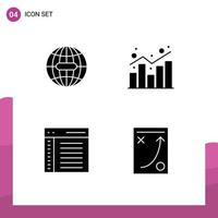 Pack of creative Solid Glyphs of earth app internet report communication Editable Vector Design Elements