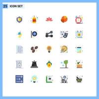 25 Universal Flat Color Signs Symbols of buyer persona pie printing chart plant Editable Vector Design Elements
