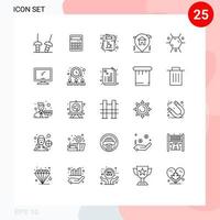 Set of 25 Modern UI Icons Symbols Signs for molecule real estate coffee house location Editable Vector Design Elements