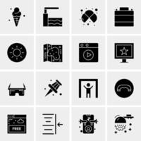 16 iconos de negocios universales vector ilustración de icono creativo para usar en proyectos relacionados con la web y dispositivos móviles