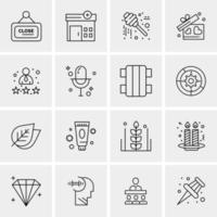 16 iconos de negocios universales vector ilustración de icono creativo para usar en proyectos relacionados con la web y dispositivos móviles