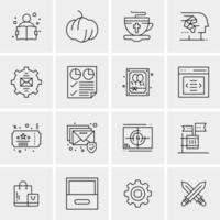 16 iconos de negocios universales vector ilustración de icono creativo para usar en proyectos relacionados con la web y dispositivos móviles