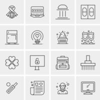 16 iconos de negocios universales vector ilustración de icono creativo para usar en proyectos relacionados con la web y dispositivos móviles