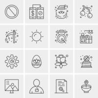 16 iconos de negocios universales vector ilustración de icono creativo para usar en proyectos relacionados con la web y dispositivos móviles