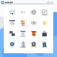 Flat Color Pack of 16 Universal Symbols of coding file data extension attach Editable Pack of Creative Vector Design Elements