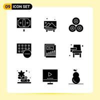 9 Creative Icons for Modern website design and responsive mobile apps 9 Glyph Symbols Signs on White Background 9 Icon Pack vector