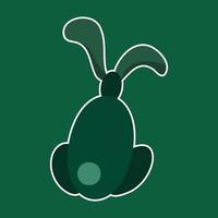 A flat bunny silhouette vector illustration. 2023 Year of the Rabbit.