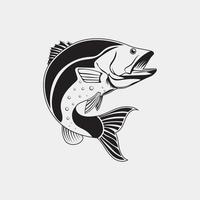 pez saltando ilustración vectorial pesca de lubina vector