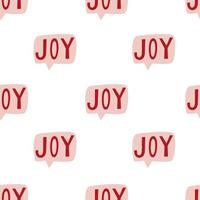 Seamless Pattern with speech bubbles and joy. Holiday winter square pattern. White background. Cute illustration. Winter wrapping paper vector