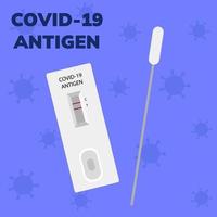 Covid-19 Antigen Test Kit ATK. Background with corona virus molecules vector