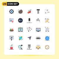 Modern Set of 25 Flat Colors Pictograph of development coding food code bolt Editable Vector Design Elements