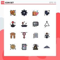 16 Creative Icons Modern Signs and Symbols of knowledge book complex play fun Editable Creative Vector Design Elements