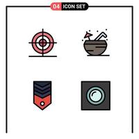 Stock Vector Icon Pack of 4 Line Signs and Symbols for design military shape drink stripes Editable Vector Design Elements