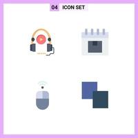 4 Thematic Vector Flat Icons and Editable Symbols of language apple education management mouse Editable Vector Design Elements