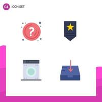 Universal Icon Symbols Group of 4 Modern Flat Icons of help machine info military mail Editable Vector Design Elements