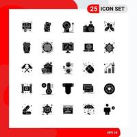 Universal Icon Symbols Group of 25 Modern Solid Glyphs of berry photographer wedding flash photography camera Editable Vector Design Elements