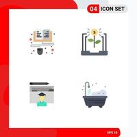 4 Creative Icons Modern Signs and Symbols of course avatar online economy graduate Editable Vector Design Elements