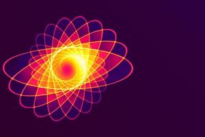 esbozar el icono de la estructura atómica. descubrimiento de la ciencia y símbolo de la química. foto