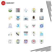 Set of 25 Modern UI Icons Symbols Signs for money flower security profit transport Editable Vector Design Elements