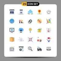 25 Universal Flat Colors Set for Web and Mobile Applications sun mountains wind info navigation Editable Vector Design Elements