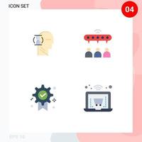 User Interface Pack of 4 Basic Flat Icons of wait badge male sharing medal Editable Vector Design Elements