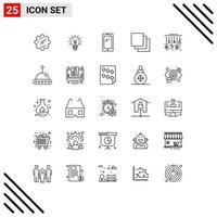 25 Creative Icons Modern Signs and Symbols of eid group light cascade android Editable Vector Design Elements