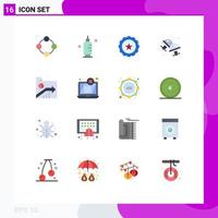 16 Flat Color concept for Websites Mobile and Apps business dress shirt syringe cufflink usa Editable Pack of Creative Vector Design Elements