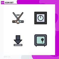 Stock Vector Icon Pack of 4 Line Signs and Symbols for hokey arrow american products download Editable Vector Design Elements