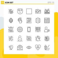 Collection of 25 Universal Line Icons Icon Set for Web and Mobile vector