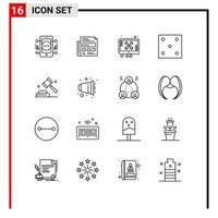 16 Thematic Vector Outlines and Editable Symbols of politics ludo repair game tools Editable Vector Design Elements