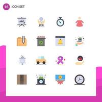 16 Flat Color concept for Websites Mobile and Apps download content compass archive people Editable Pack of Creative Vector Design Elements