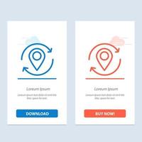 Arrow Location Map Marker Pin  Blue and Red Download and Buy Now web Widget Card Template vector