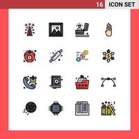 Set of 16 Modern UI Icons Symbols Signs for arrow four travel finger proposal Editable Creative Vector Design Elements