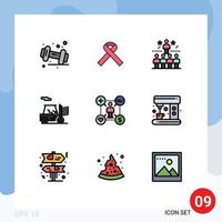 Stock Vector Icon Pack of 9 Line Signs and Symbols for like user success transport forklift Editable Vector Design Elements