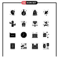 paquete de iconos de vectores de stock de 16 signos y símbolos de línea para elementos de diseño de vectores editables del tarro izquierdo del desierto