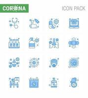 Coronavirus Prevention 25 icon Set Blue report file virus coronavirus pill viral coronavirus 2019nov disease Vector Design Elements