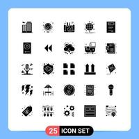 User Interface Pack of 25 Basic Solid Glyphs of study book plan web net Editable Vector Design Elements