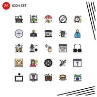 Stock Vector Icon Pack of 25 Line Signs and Symbols for money pin finance file document Editable Vector Design Elements